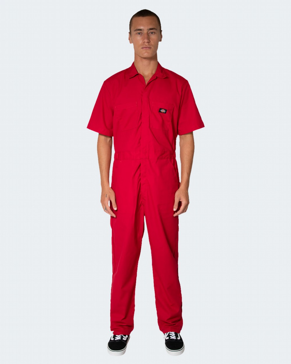 red white and blue coveralls