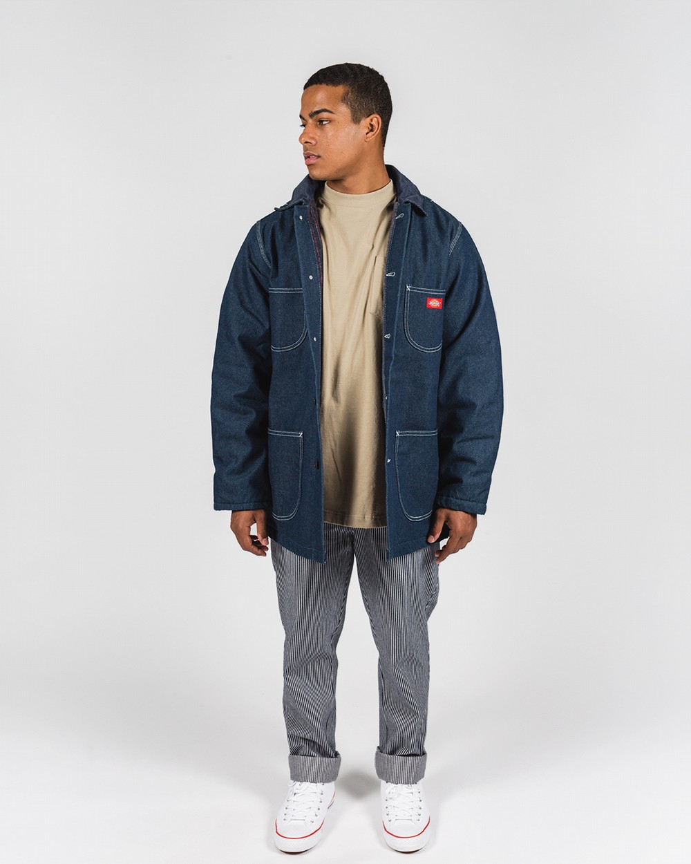 dickies denim lined chore coat