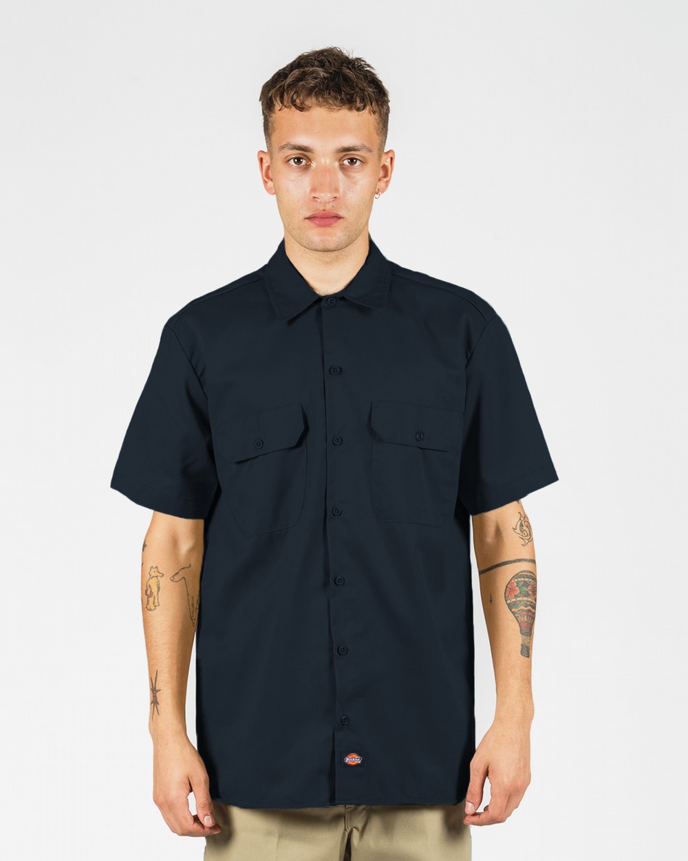 dickies navy work shirt