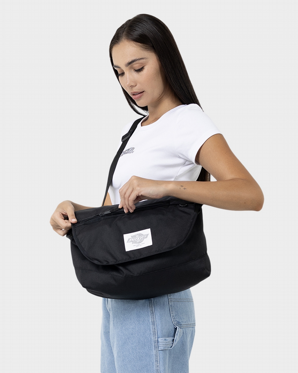 Zipped messenger bag sales