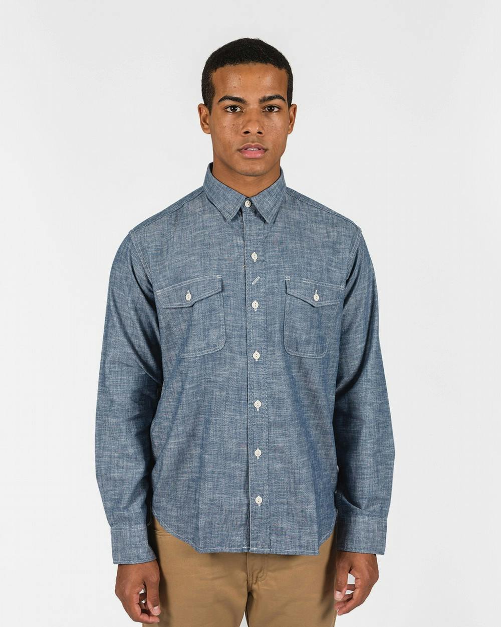 CHAMBRAY WORK LONG SLEEVE SHIRT