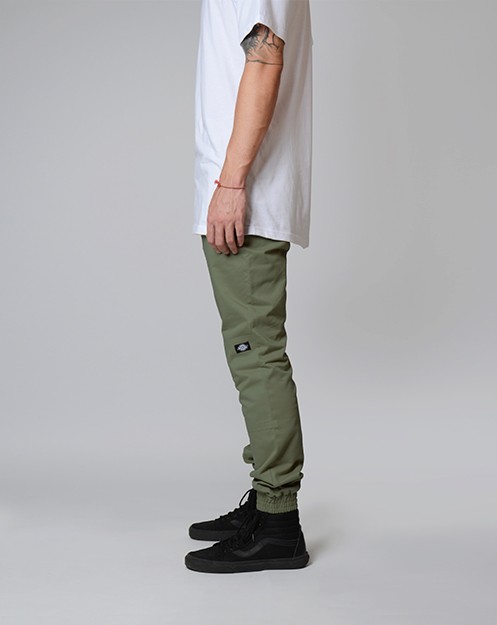 green cuffed pants