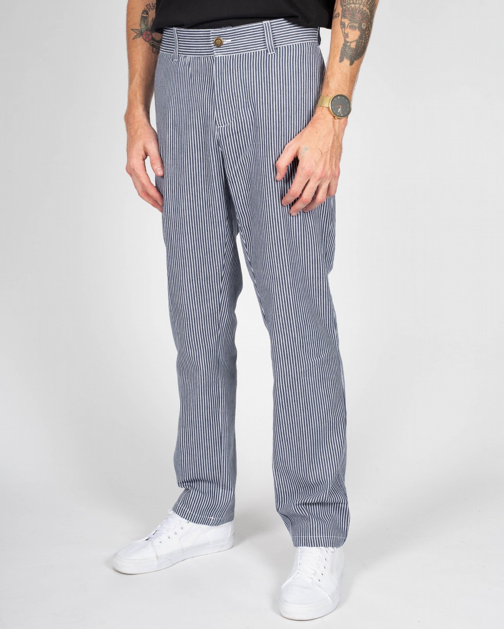 Dark Grey Pinstripe Pants - Imber Vintage