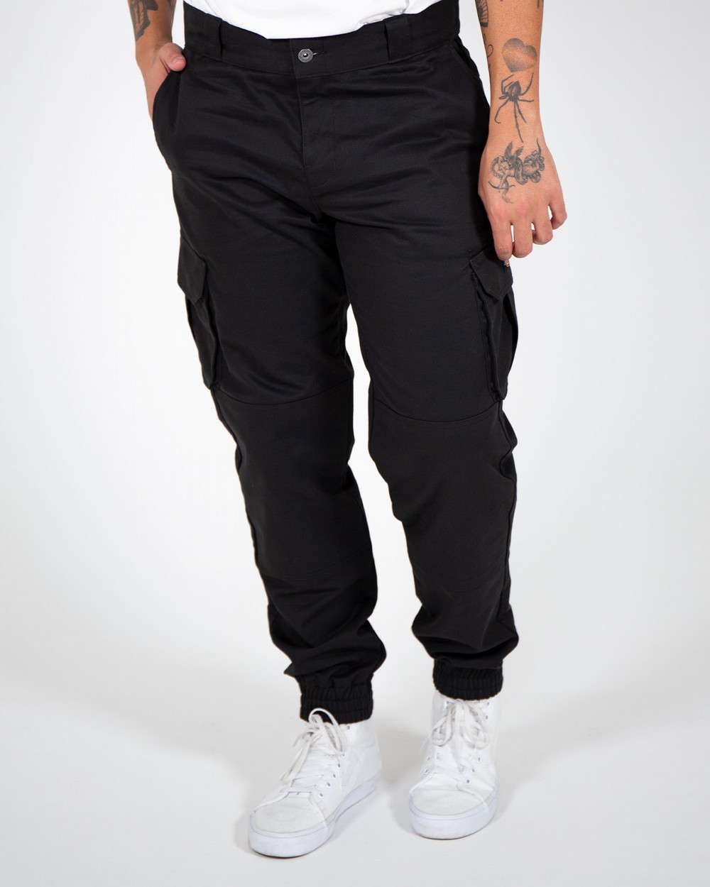 Hot Sale Men Black Hip Hop Cargo Pants Elastic Waist Jogger Trousers  Sweatpants Pockets Full Length Casual Fashion