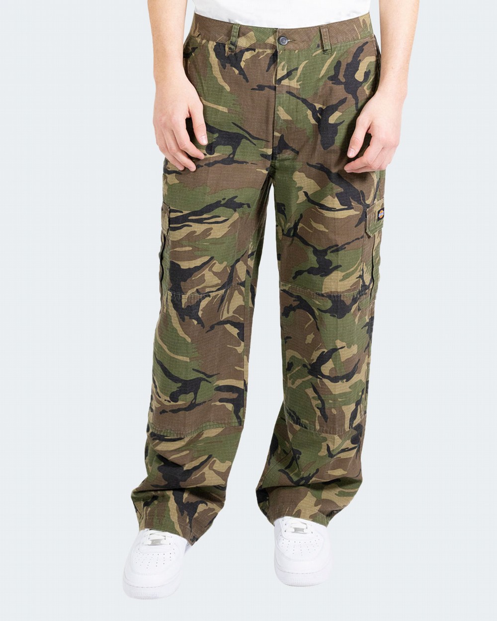 Green Camo High Waist Cargo Trousers  New Look