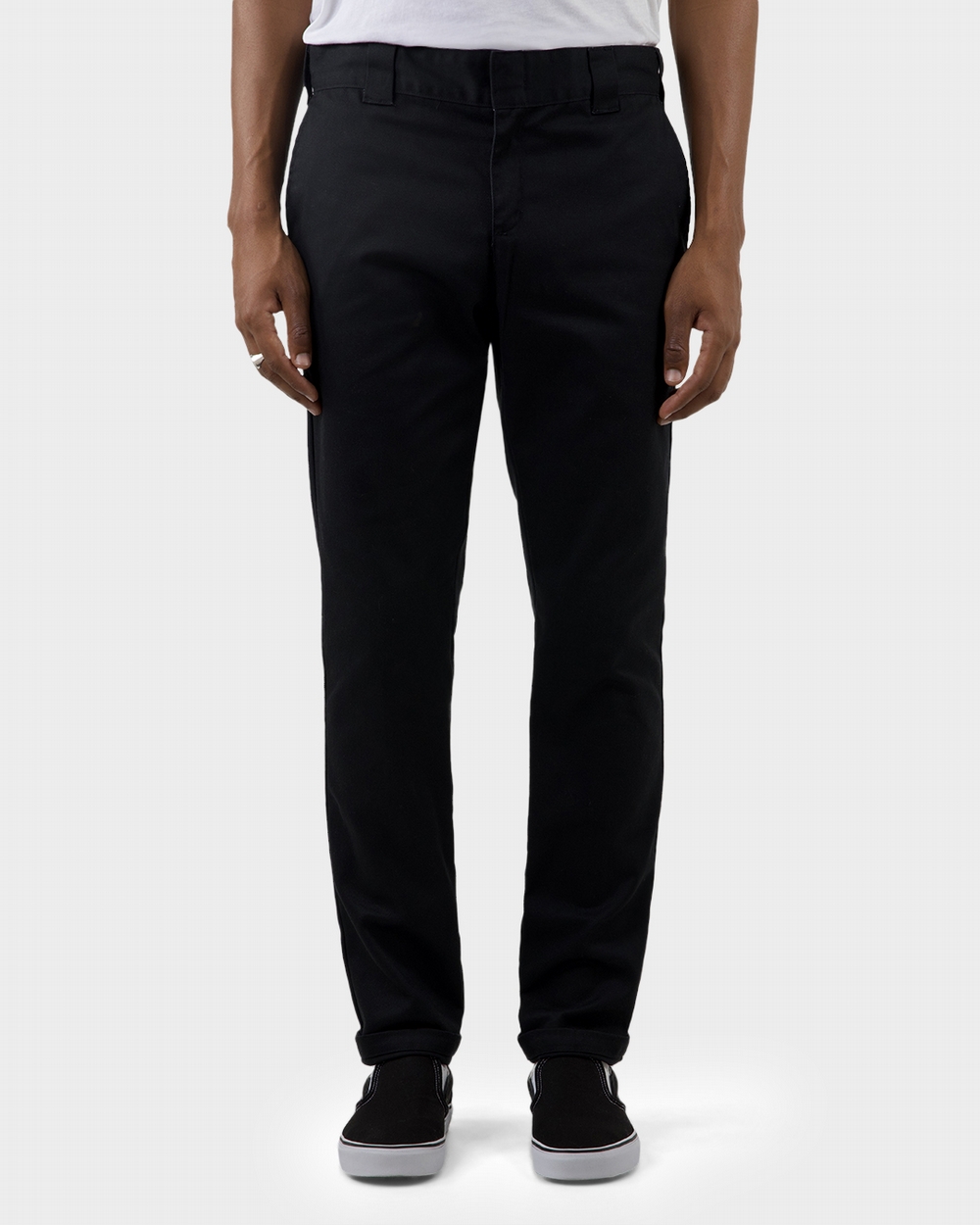 Tapered fit darted twill trousers - Massimo Dutti