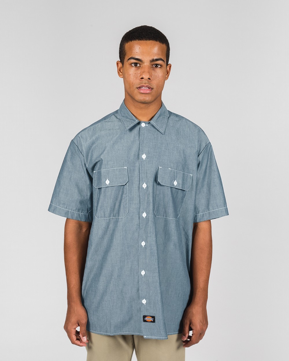 Dickies chambray clearance short sleeve shirt